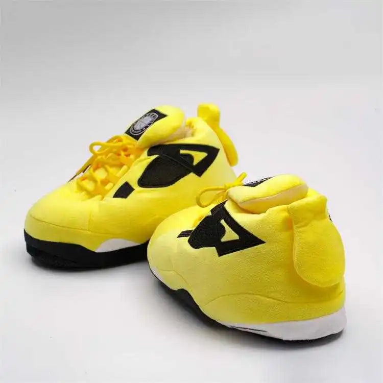 Factory Sports Shoes Rubber Sole Furry Slippers Plush Unisex Sneaker Warm Fuzzy Slippers Indoor Winter Home Sneaker slippers-49